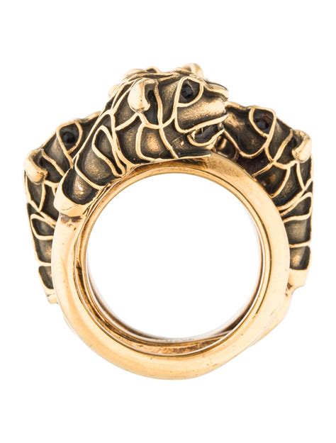 tiger gucci ring|Gucci tiger heads wrap ring.